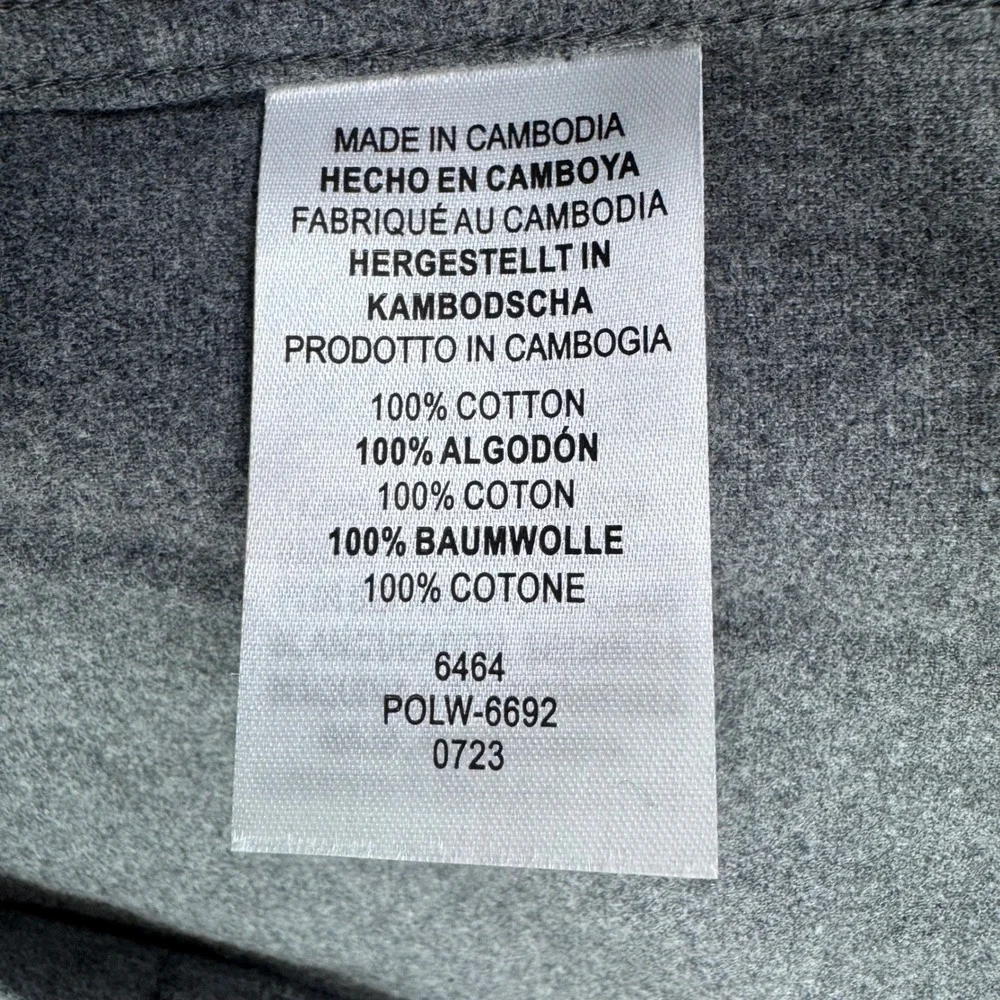 Legendary Whitetails Mens Gray Cotton Flannel Shirt Corduroy Trim LG POLW-6692 - Picture 9 of 10